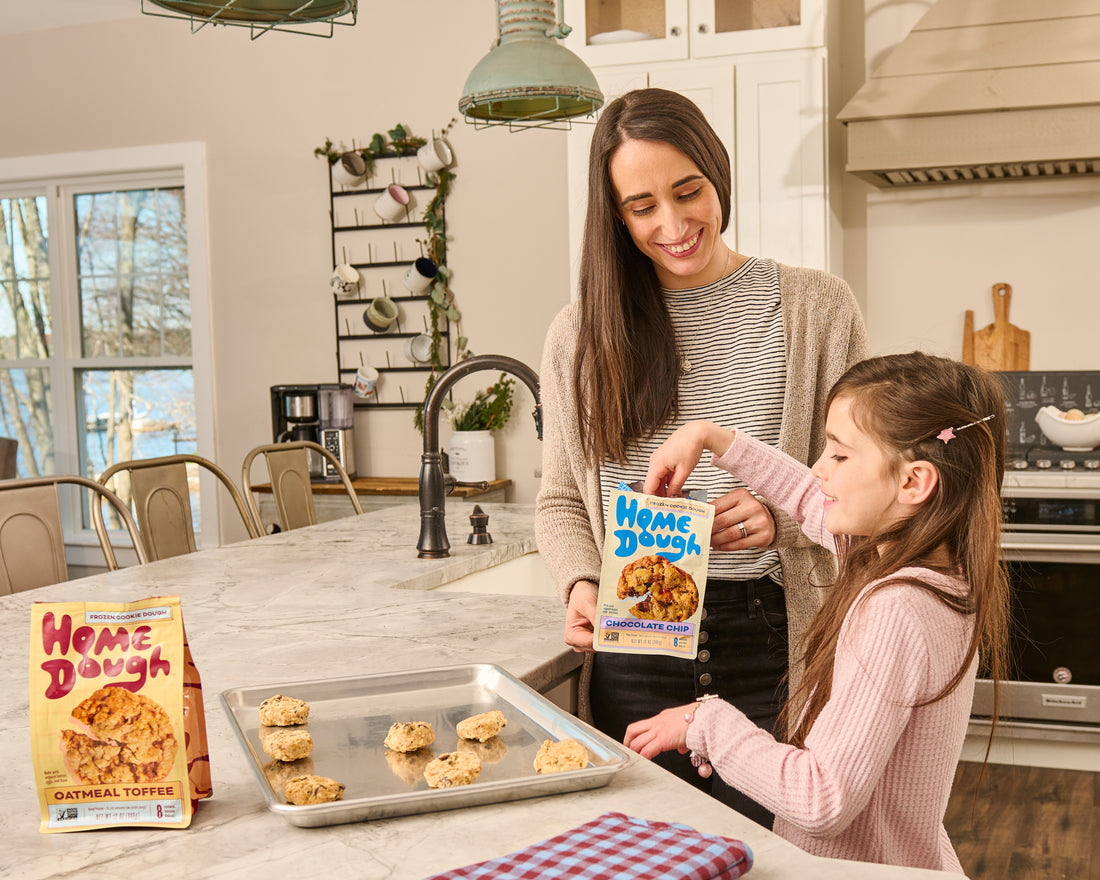 A mother and daughter preparing Home Dough cookies